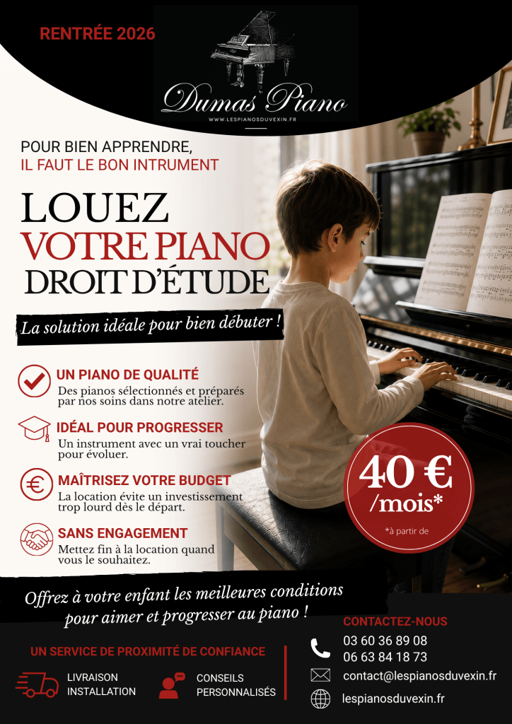 Location piano étude rentrée 2026 | Dumas Piano